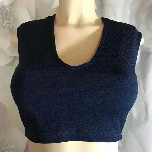 UK2LA Women’s Navy Blue Crop Top - Picture 1 of 4